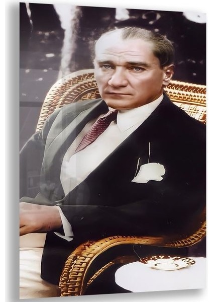 Atatürk Cam Tablo - Yatay Motif 01-026