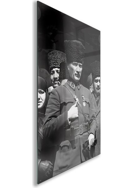Atatürk Cam Tablo - Yatay Motif 01-013