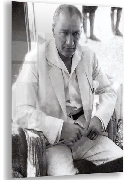 Atatürk Cam Tablo - Yatay Motif 01-019