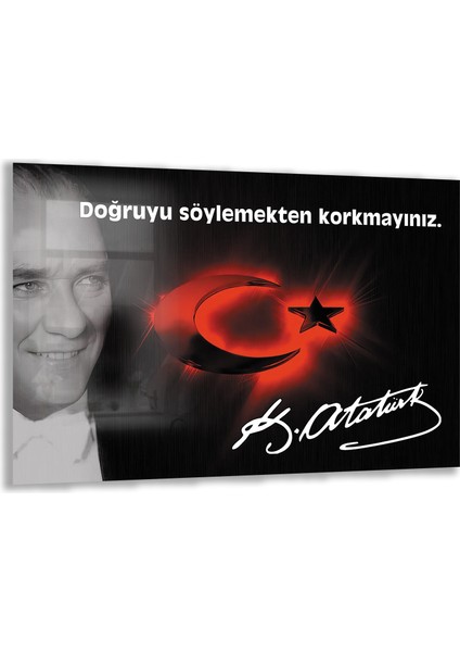 Atatürk Sözleri 6 Cam Tablo - Yatay Motif 01-017