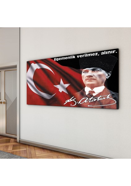 Atatürk Sözleri 5 Cam Tablo - Yatay Motif 01-019