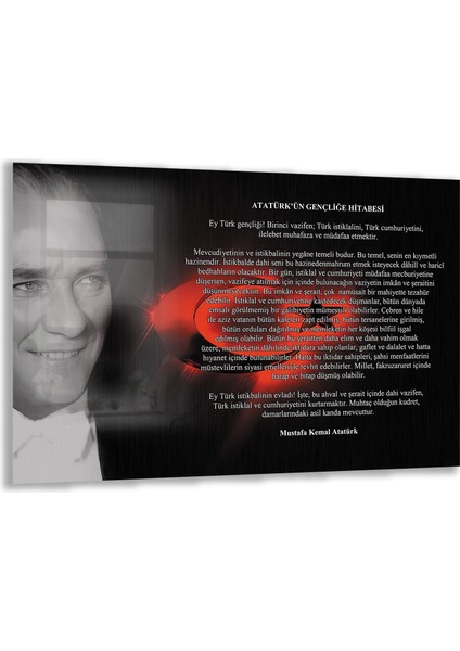 Atatürk Sözleri 6 Cam Tablo - Yatay Motif 01-012