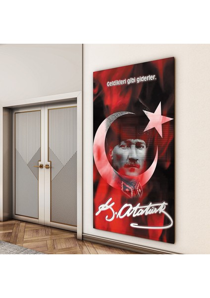 Atatürk Sözleri 7 Cam Tablo - Dikey Motif 02-015