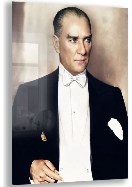Atatürk Cam Tablo - Yatay Motif 01-066