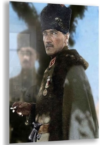 Atatürk Cam Tablo - Yatay Motif 01-054