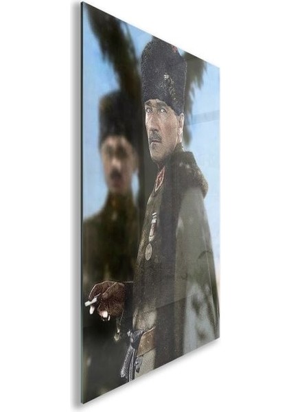 Atatürk Cam Tablo - Yatay Motif 01-054