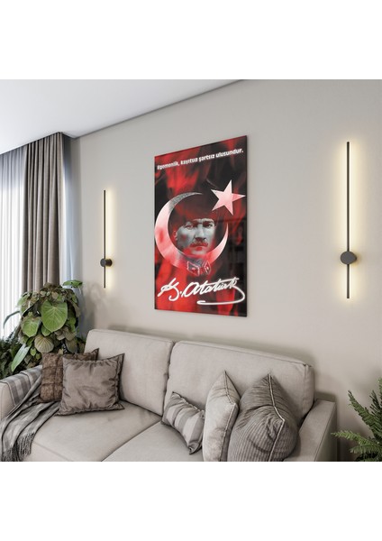 Atatürk Sözleri 7 Cam Tablo - Dikey Motif 02-002