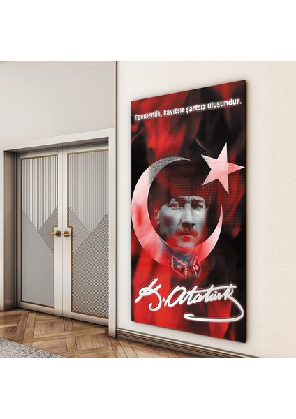 Atatürk Sözleri 7 Cam Tablo - Dikey Motif 02-002