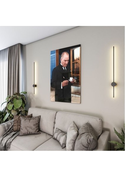 Atatürk Cam Tablo - Yatay Motif 01-087