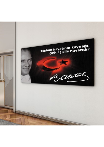 Atatürk Sözleri 6 Cam Tablo - Yatay Motif 01-008