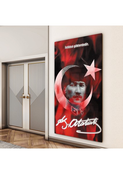 Atatürk Sözleri 7 Cam Tablo - Dikey Motif 02-006