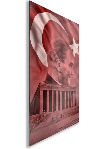 Atatürk Cam Tablo - Yatay Motif 01-014