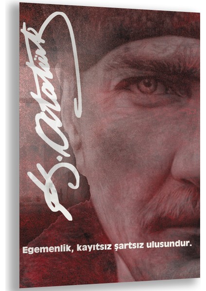 Atatürk Sözleri 2 Cam Tablo - Dikey Motif 02-002