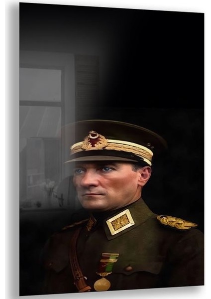 Atatürk Cam Tablo - Yatay Motif 01-088