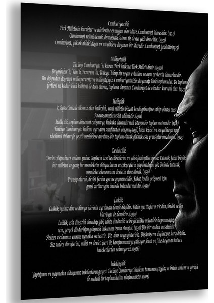 Atatürk Sözleri 1 Cam Tablo - Dikey Motif 02-001