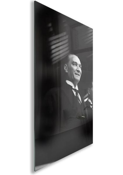 Atatürk Cam Tablo - Yatay Motif 01-009