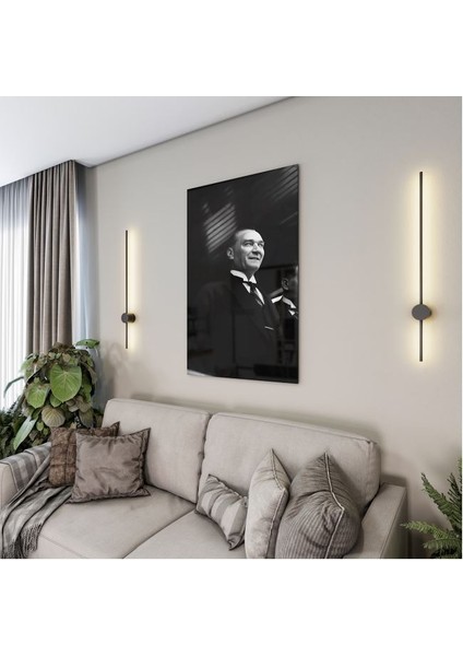 Atatürk Cam Tablo - Yatay Motif 01-009
