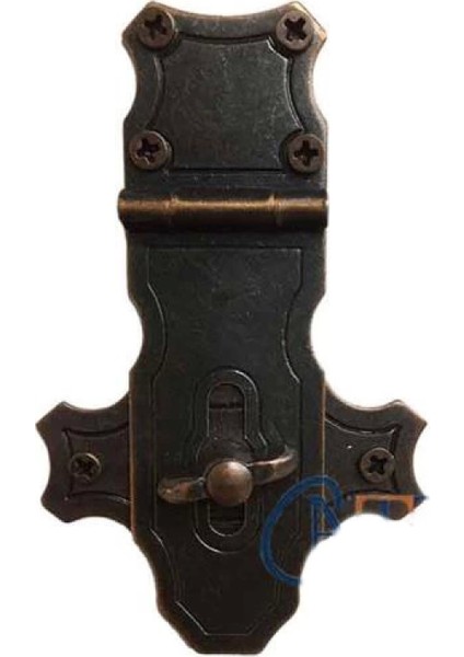Dekoratif Anahtarlı Sandık Askısı - 40X65MM, Oksit, 1 Adet