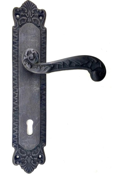 Antika Tarz Dekoratif Pirinç Sultan Oda Kapı Kolu - 270X54MM, Oksit