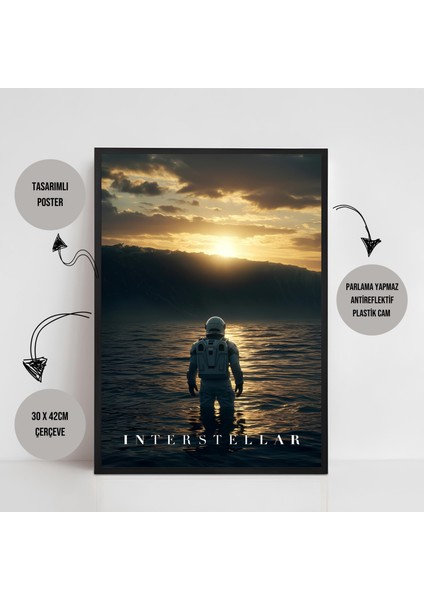 Interstellar Yıldızlararası Movie Film Çerçeveli Poster Tablo Interstellar Dekorasyon Tablo fiyatları