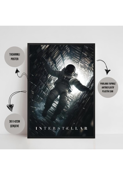 Interstellar Yıldızlararası Movie Film Çerçeveli Poster Tablo Interstellar Dekorasyon Tablo fiyatları