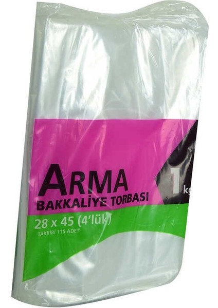 Naylon Torba Arma Şeffaf Bakkaliye Kuruyemiş Şeker Torbası 28X45 (4 Lük ) Takribi 115 Adet 1000 gr