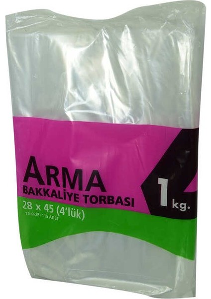 Naylon Torba Arma Şeffaf Bakkaliye Kuruyemiş Şeker Torbası 28X45 (4 Lük ) Takribi 115 Adet 1000 gr
