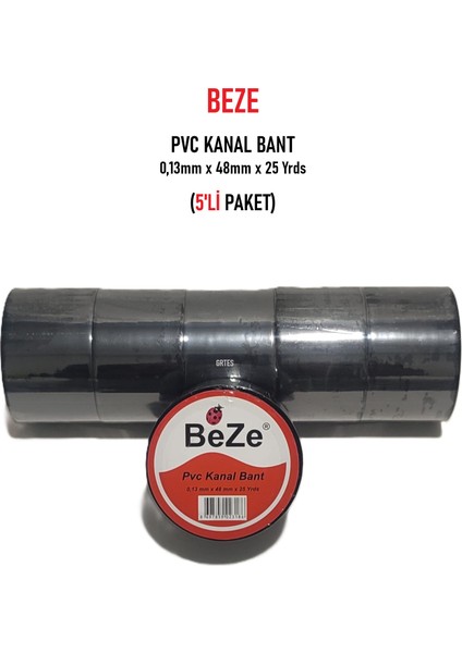 (5'li Paket) Pvc Kanal Bant 0,13 mm x 48 mm x 25 Yrds