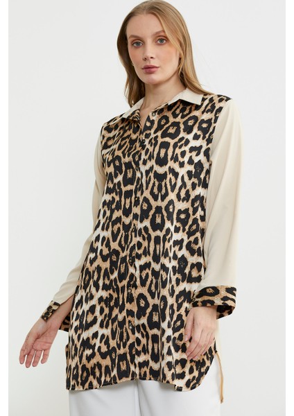 Leopar Detaylı Tunik Gömlek - Taş fiyatları