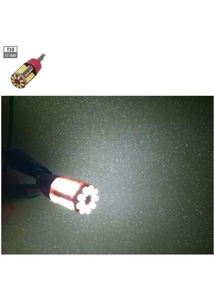 ( 2 x Adet ) 1 Takım LED T10 Dipsiz Ampul 24V 57 Smd Fiber LED Whıte ( CANBUS )