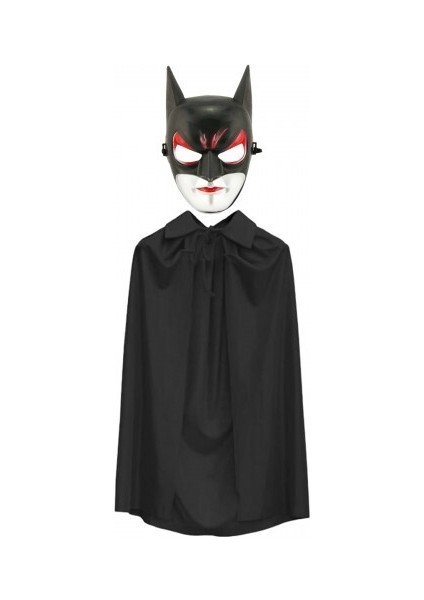 Batman Maskesi Catwoman ve Batman Pelerini Siyah Set