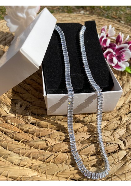 Zirkon Taşlı 316L Çelik Su Yolu Kolye Silver fiyatları