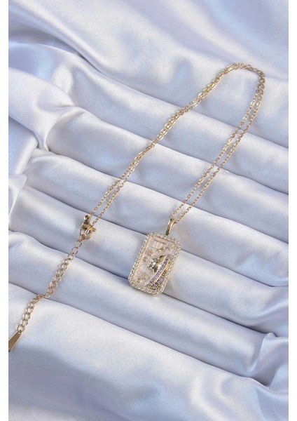 316L Çelik Zincir Altın Renk Zirkon Taşlı Yüz Figürlü Tarot Kolye - TJ-BKO9241 fiyatları