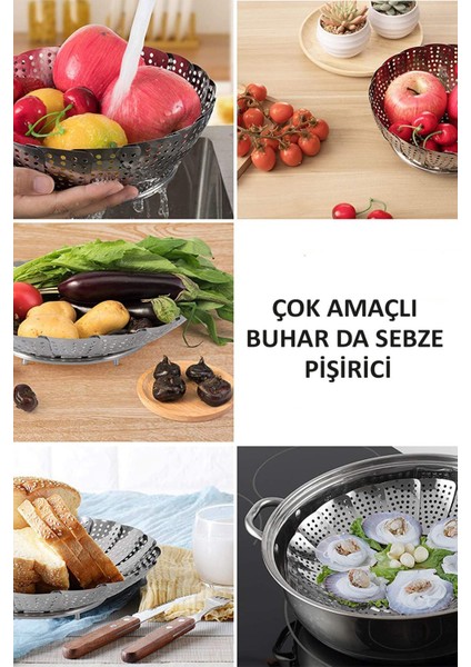 Luxury Paslanmaz Buharda Sebze Haşlama Sepeti 1 Adet