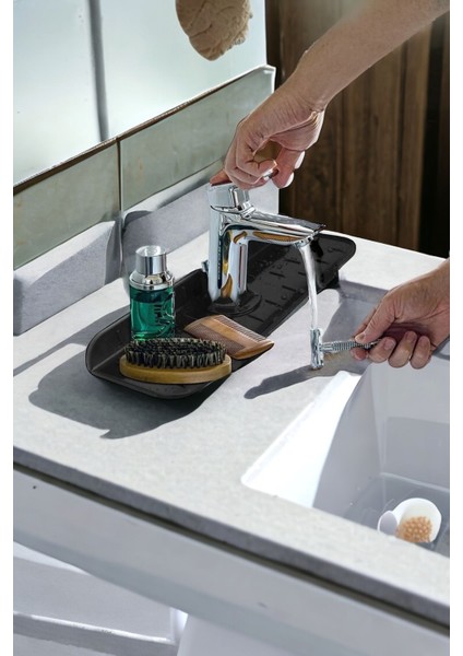 Luxury Musluk Lavabo Matı, Mutfak Banyo Batarya Su Tutucu Bulaşık Süngeri Matı 36X13 cm 1 Adet