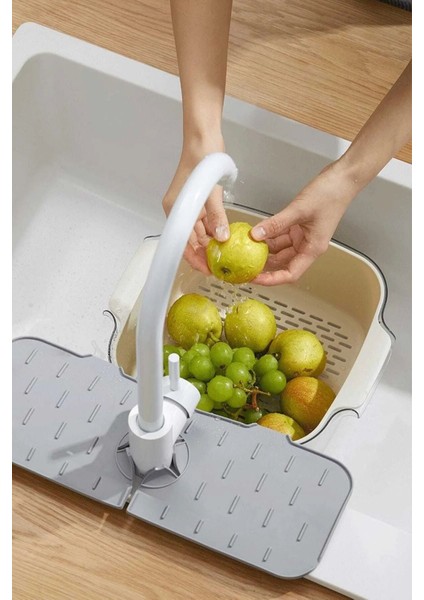 Luxury Musluk Lavabo Matı, Mutfak Banyo Batarya Su Tutucu Bulaşık Süngeri Matı 36X13 cm 1 Adet modelleri