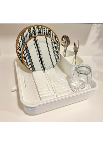 Luxury Açılır Kapanır Bulaşık Kurutma Sepeti, Sürgülü Tabaklık Bulaşıklık , Beyaz 1 Adet modelleri