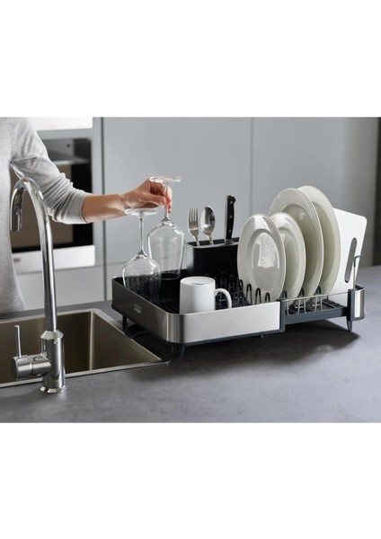 Luxury Extend Steel Dish Rack, Grey 1 Adet