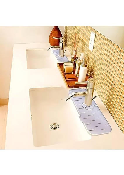 Luxury Musluk Altı Damlama Önleyici ve Tezgah Sıçrama Koruyucu,mutfak Lavabo Silikon Mat 1 Adet indirimleri
