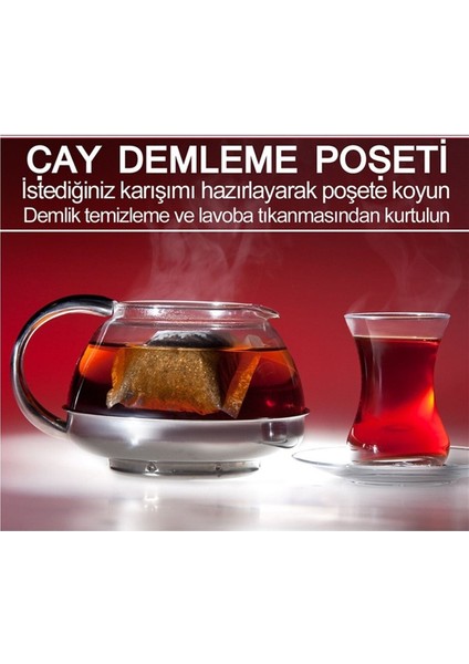 Luxury Ofis Ev Tipi Kağıt Çay Bitki Çayı Demleme Poşeti 50'li Paket 1 Adet