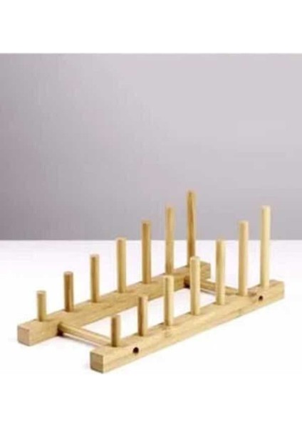 Luxury 6 Bölmeli Bambu Tabaklık Bulaşıklık Kurutmalık Dolap Içi Kapak Düzenleyici 1 Adet