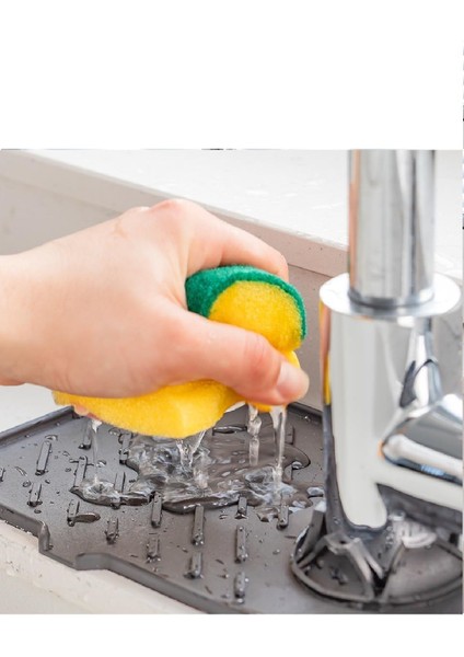 Luxury Elastik Musluk Lavabo Matı Gri-Su Tutucu Düzenleyici Kaydırmaz Mutfak Banyo Matı, 37X12 cm 1 Adet modelleri