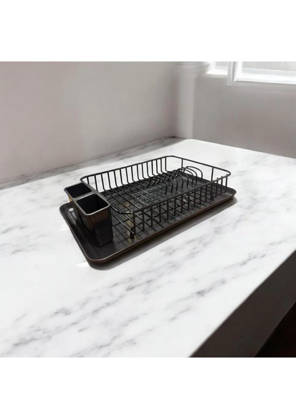 Luxury Siyah Tek Katlı Modern Tabaklık Bulaşıklık 1 Adet