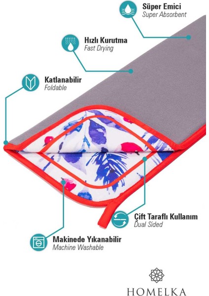 Luxury Printex Bulaşık Kurutma Matı Süper Emici Bulaşık Kurutma Örtüsü Nature Serisi Bulaşık Matı Model 04 1 Adet