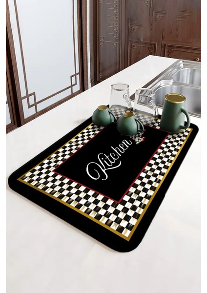 Luxury Yıkanabilir Bulasik Kurutma Mati Kurulama Bezi Kurutma Örtüsü Tezgah Üstü Bulaşıklık 40X50 cm 1 Adet
