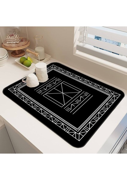 Luxury Yıkanabilir Bulasik Kurutma Mati Kurulama Bezi Kurutma Örtüsü Tezgah Üstü Bulaşıklık 40X50 cm 1 Adet