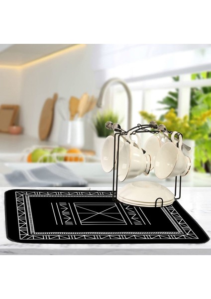 Luxury Yıkanabilir Bulasik Kurutma Mati Kurulama Bezi Kurutma Örtüsü Tezgah Üstü Bulaşıklık 40X50 cm 1 Adet