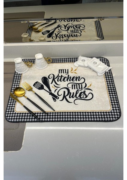 Luxury Plastik Bulaşık Kurutma Matı Kurulama Kurutma Örtüsü Tezgah Üstü Bulaşıklık 40X50CM Yıkanabilir 35 1 Adet