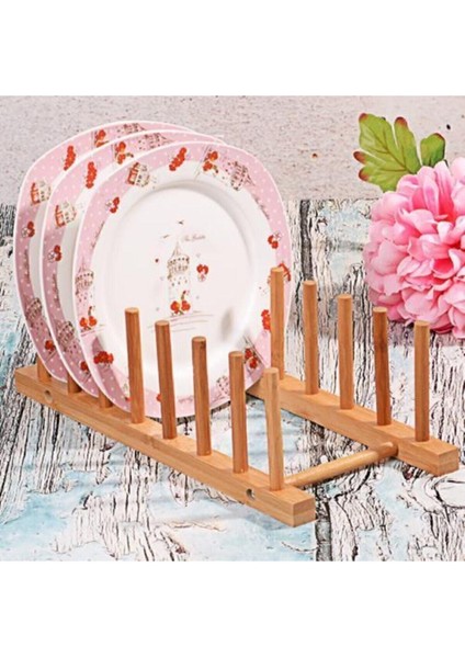 Luxury Ksv Bambu Tabak Dizme Aparatı - Bulaşıklık Tabaklık 1 Adet