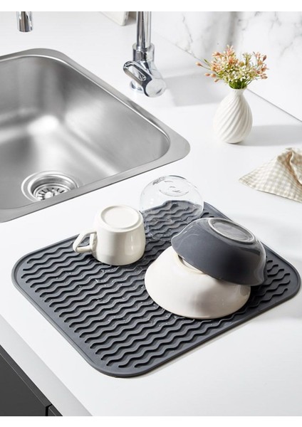 Luxury Zikzak Model Silikon Kaydırmaz Bulaşık Kurutma Matı Tencere Altlığı Lavabo Halısı 1 Adet fiyatları